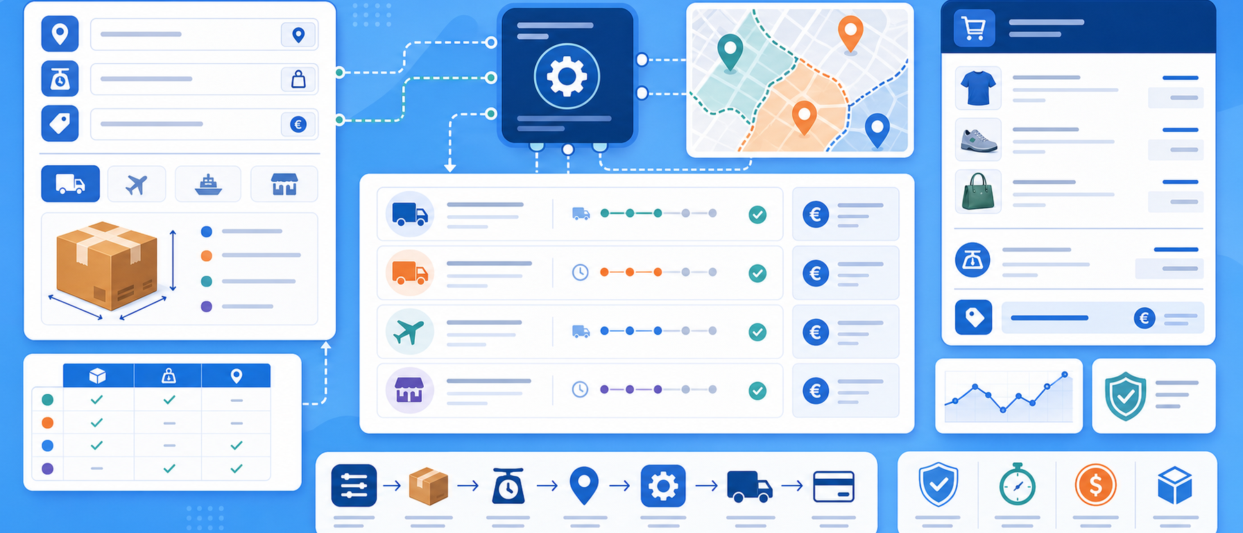 Shipping calculator module illustration