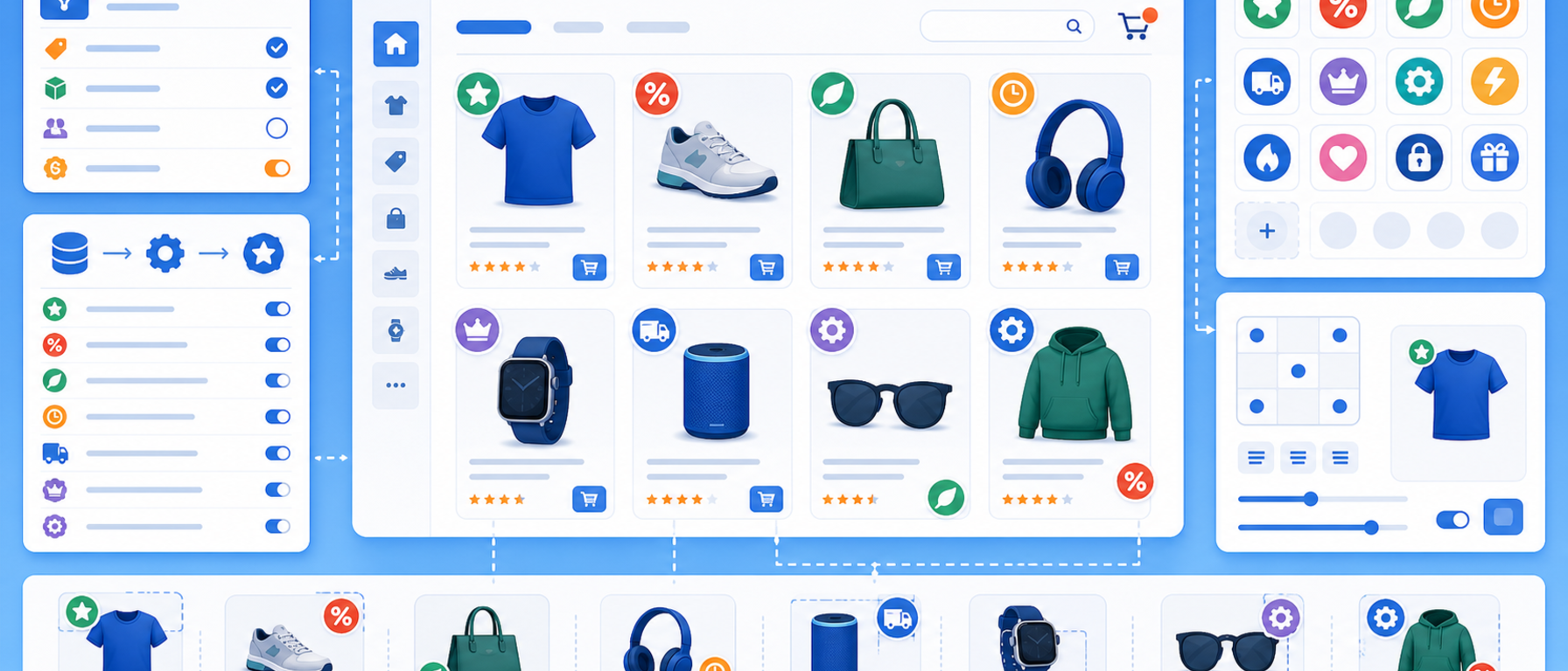 Product icons manager illustration