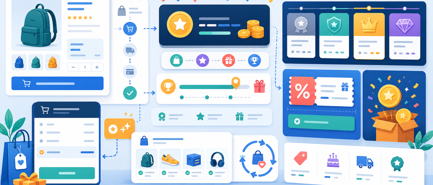 Customer loyalty rewards module illustration