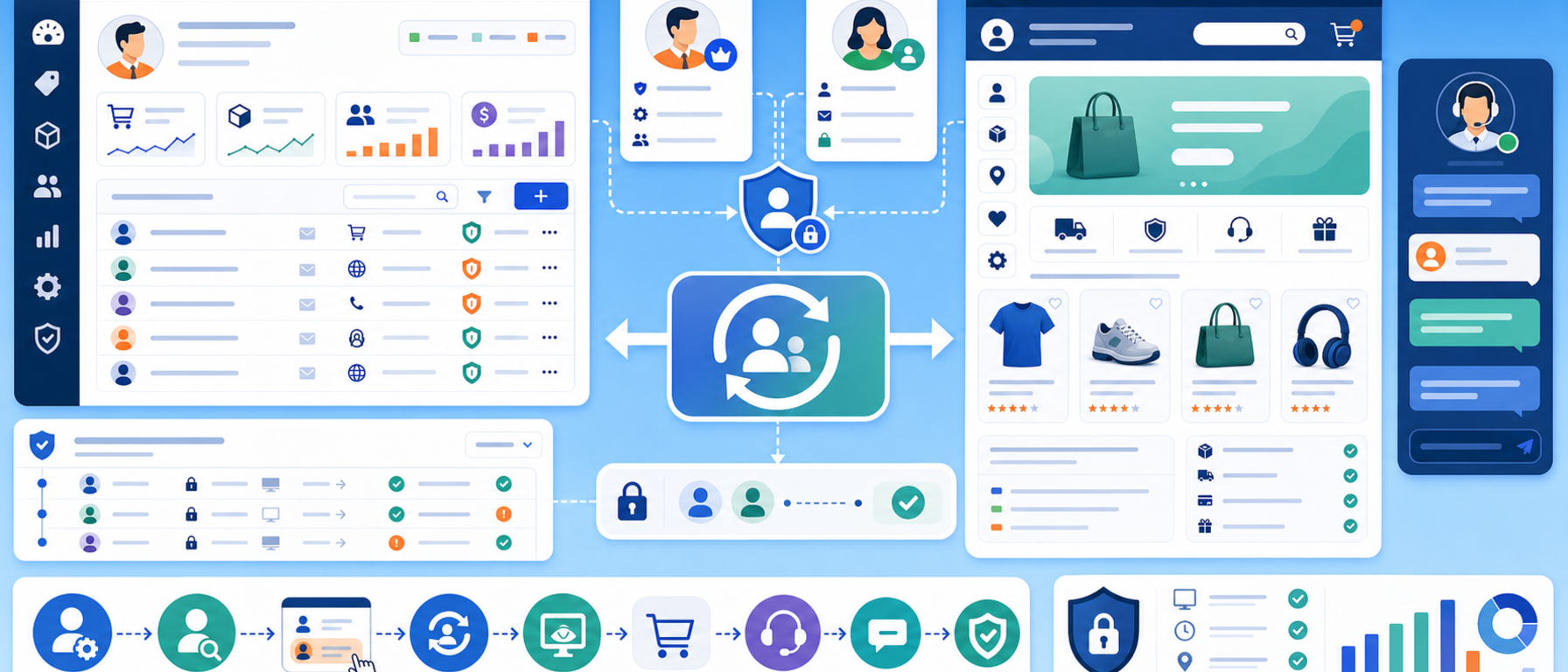 Login as customer support module illustration