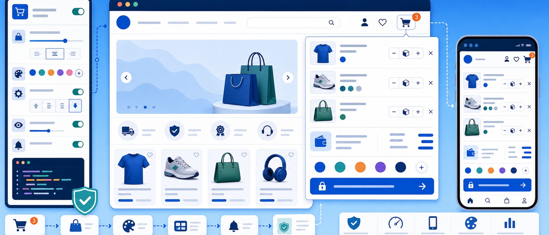 Dropdown mini cart module illustration