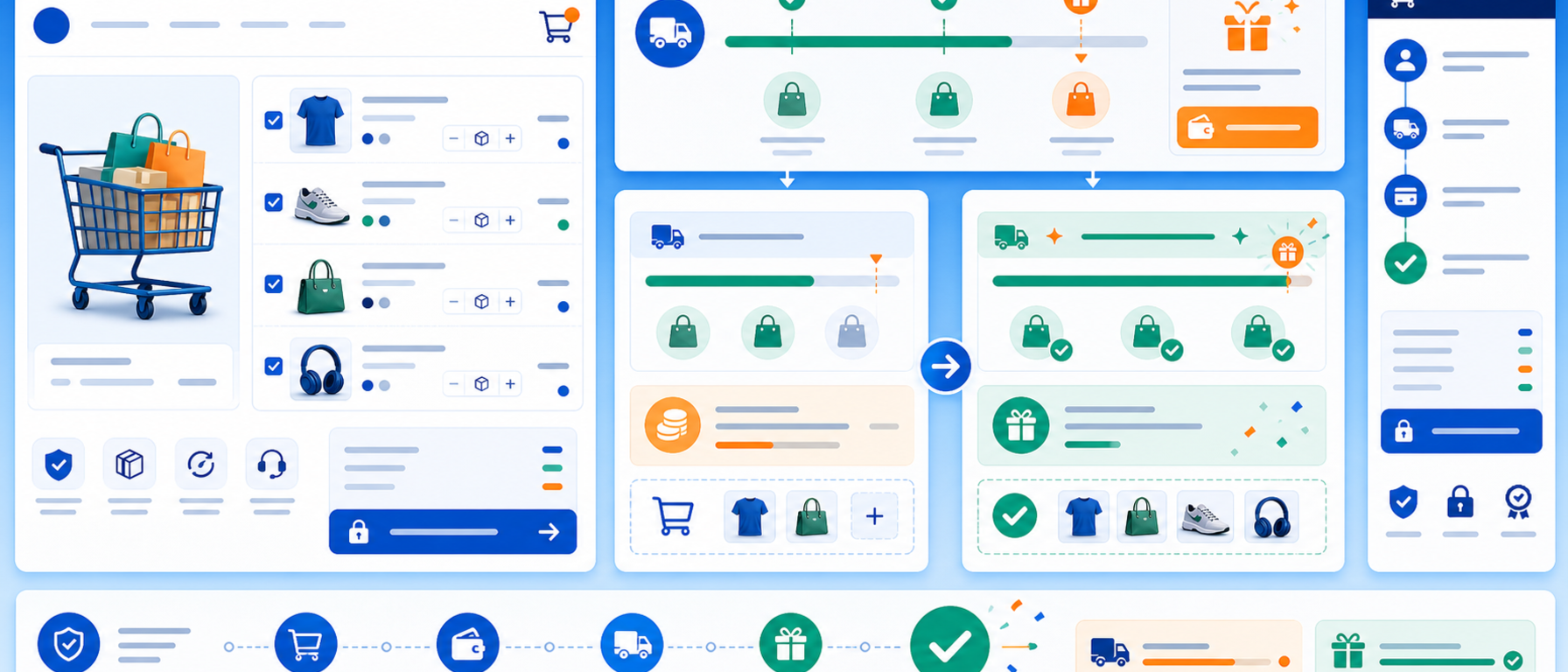 Free shipping progress bar module illustration