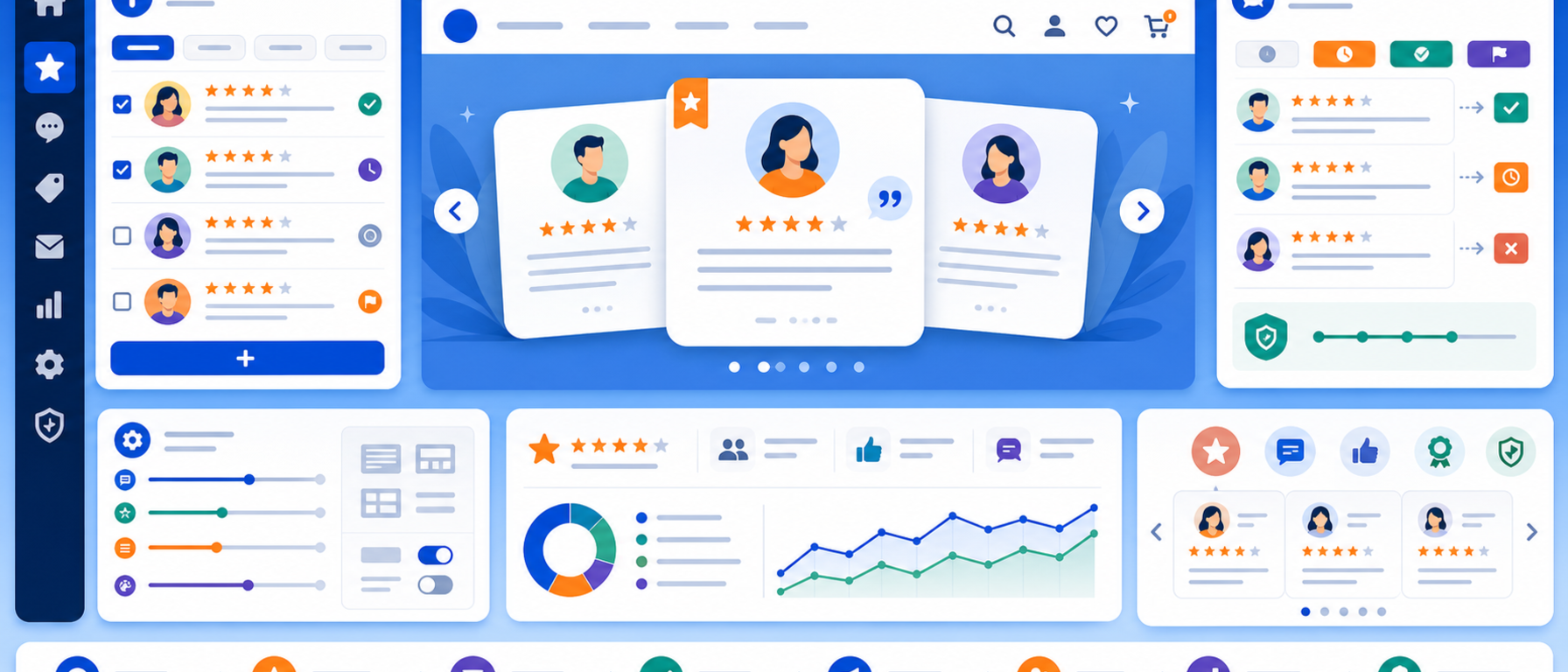 Customer reviews slider module illustration
